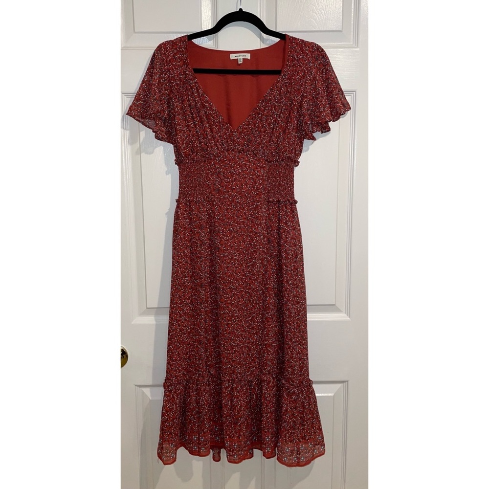 SOLD NWOT MAC STUDIO Womens Red Ruffle Dress XSmall
